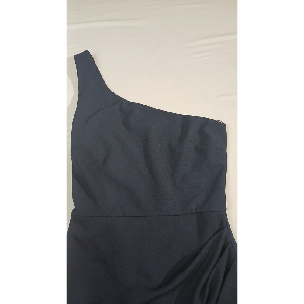 Kittenish One Shoulder Midi Dress Womens XS Navy Blue Cocktail Wedding Guest NWT - Picture 5 of 14